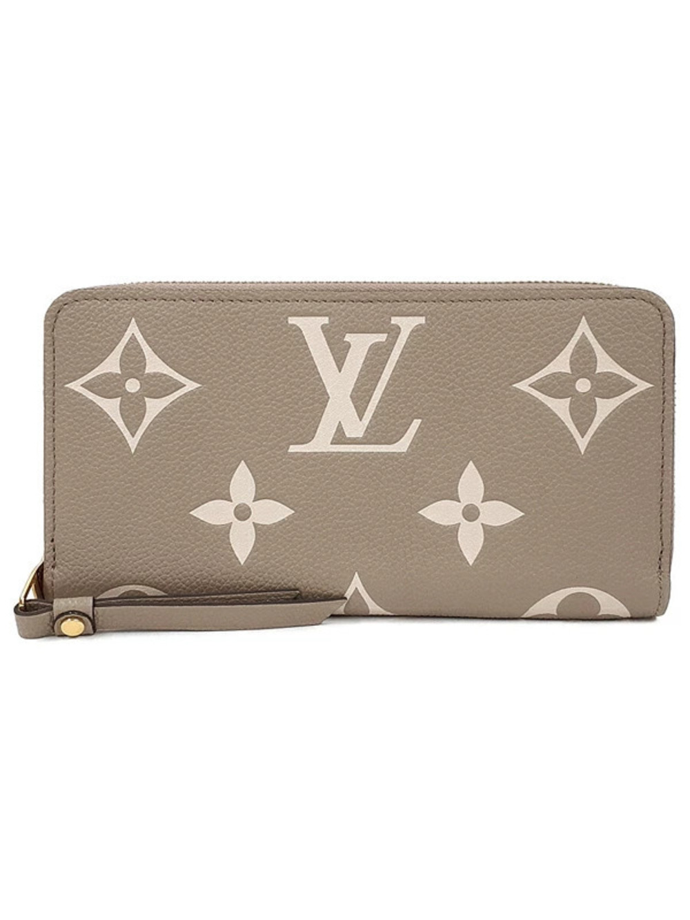 Louis Vuitton Bicolor Monogram Empreinte Zippy Wallet Round Zipper Leather Brown